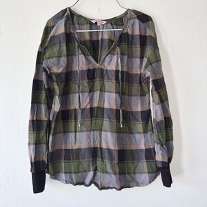 Juicy Couture Plaid Popover Top XS